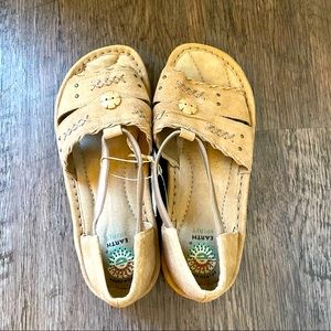 Earth Spirit Gelron2000 Andi Sandal Honey Elastic Slingback Beaded Womens Sz 10